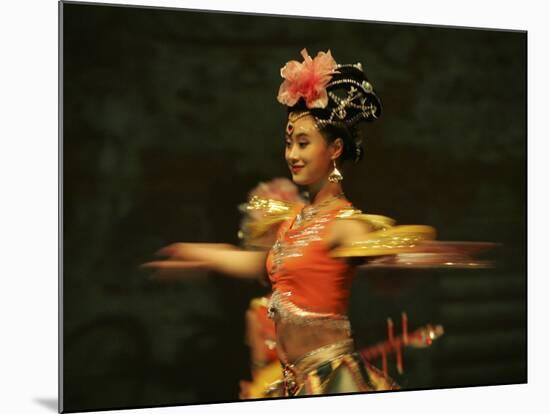 Mainland China Dance Group Perform an Arrangement Depicting Buddhist Imagery Found in the Grottoes -null-Mounted Photographic Print