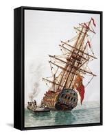 Maintenance of Hull of Ship-null-Framed Stretched Canvas