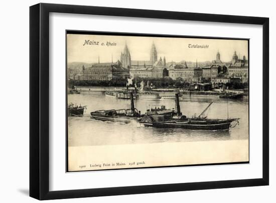 Mainz Rhein, Dampfer Matthias Stinnes, Ortschaft-null-Framed Giclee Print