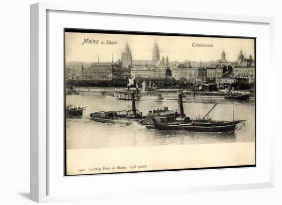 Mainz Rhein, Dampfer Matthias Stinnes, Ortschaft-null-Framed Giclee Print