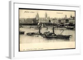 Mainz Rhein, Dampfer Matthias Stinnes, Ortschaft-null-Framed Giclee Print