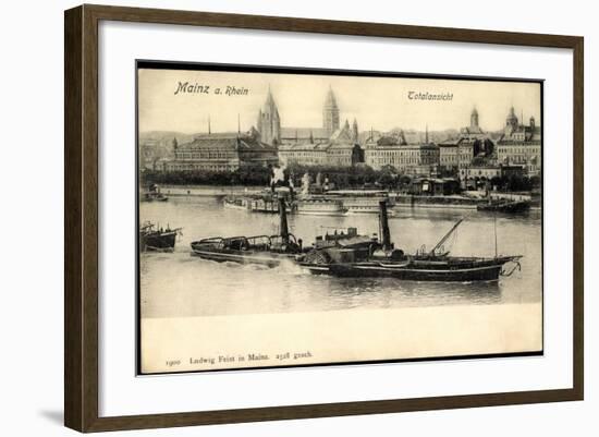 Mainz Rhein, Dampfer Matthias Stinnes, Ortschaft-null-Framed Giclee Print