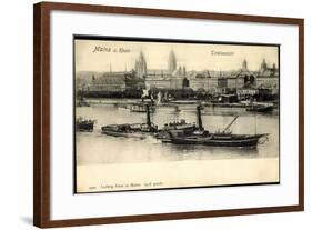 Mainz Rhein, Dampfer Matthias Stinnes, Ortschaft-null-Framed Giclee Print