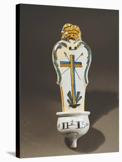 Maiolica Holy Water Spout, Nevers Maiolica-null-Stretched Canvas