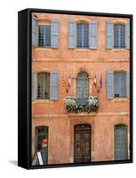 Mairie Office with Typical Ochre Coloured Walls, Roussillon, Parc Naturel Regional Du Luberon, Vauc-Peter Richardson-Framed Stretched Canvas