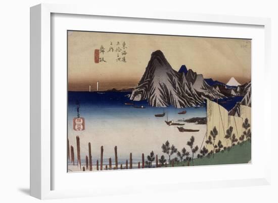 Maisaka, vue d'Imagiri-Ando Hiroshige-Framed Giclee Print