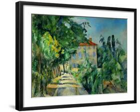 Maison au toit rouge-House with a red roof, 1887-90 Canvas, 73 x 92 cm.-Paul Cezanne-Framed Giclee Print