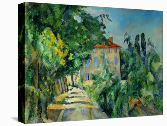 Maison au toit rouge-House with a red roof, 1887-90 Canvas, 73 x 92 cm.-Paul Cezanne-Stretched Canvas