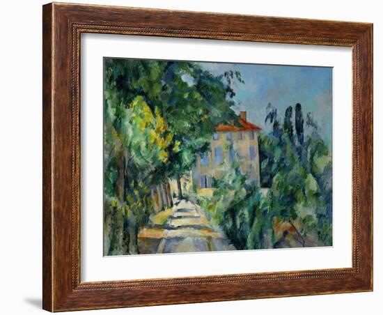 Maison Au Toit Rouge- House with a Red Roof, 1887-90-Paul Cézanne-Framed Giclee Print