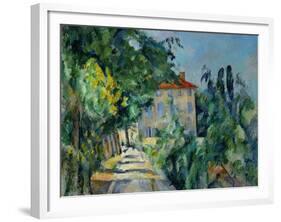 Maison Au Toit Rouge- House with a Red Roof, 1887-90-Paul Cézanne-Framed Giclee Print