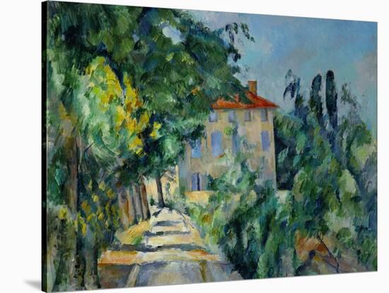 Maison Au Toit Rouge- House with a Red Roof, 1887-90-Paul Cézanne-Stretched Canvas