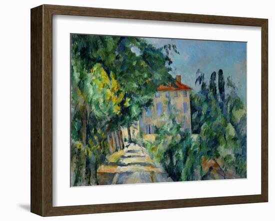 Maison Au Toit Rouge- House with a Red Roof, 1887-90-Paul Cézanne-Framed Premium Giclee Print