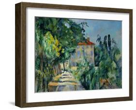 Maison Au Toit Rouge- House with a Red Roof, 1887-90-Paul Cézanne-Framed Premium Giclee Print