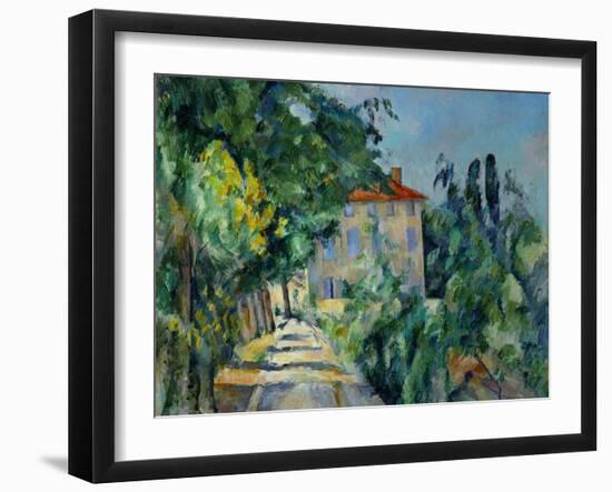 Maison Au Toit Rouge- House with a Red Roof, 1887-90-Paul Cézanne-Framed Premium Giclee Print