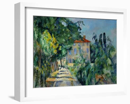 Maison Au Toit Rouge- House with a Red Roof, 1887-90-Paul Cézanne-Framed Premium Giclee Print