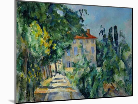 Maison Au Toit Rouge- House with a Red Roof, 1887-90-Paul Cézanne-Mounted Premium Giclee Print