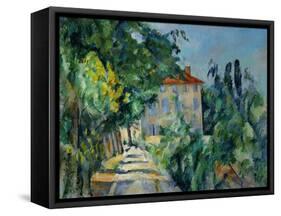 Maison Au Toit Rouge- House with a Red Roof, 1887-90-Paul Cézanne-Framed Stretched Canvas