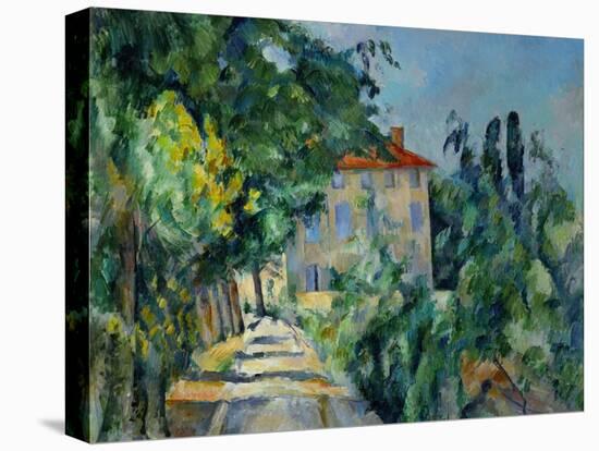 Maison Au Toit Rouge- House with a Red Roof, 1887-90-Paul Cézanne-Stretched Canvas