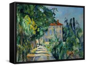 Maison Au Toit Rouge- House with a Red Roof, 1887-90-Paul Cézanne-Framed Stretched Canvas