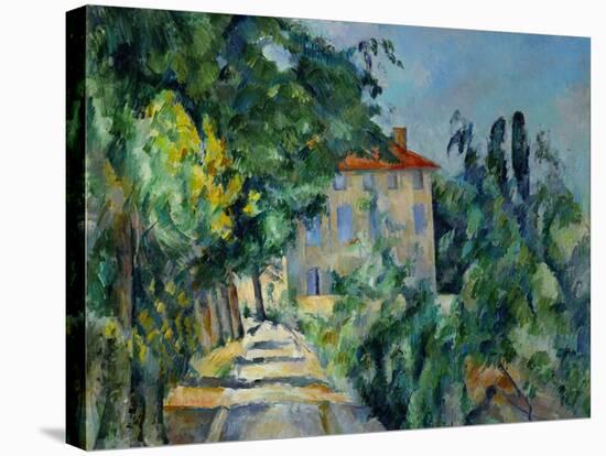 Maison Au Toit Rouge- House with a Red Roof, 1887-90-Paul Cézanne-Stretched Canvas