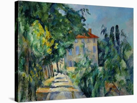 Maison Au Toit Rouge- House with a Red Roof, 1887-90-Paul Cézanne-Stretched Canvas