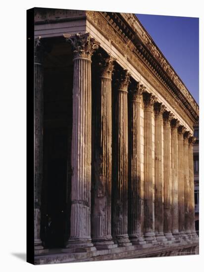 Maison Carre, Roman Building, Nimes, Languedoc, France, Europe-John Miller-Stretched Canvas