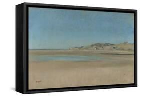 Maisons au bord de la mer-Edgar Degas-Framed Stretched Canvas