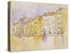 Maisons ensoleillées au bord de l'eau, à Saint Tropez-Paul Signac-Stretched Canvas