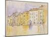 Maisons ensoleillées au bord de l'eau, à Saint Tropez-Paul Signac-Mounted Giclee Print