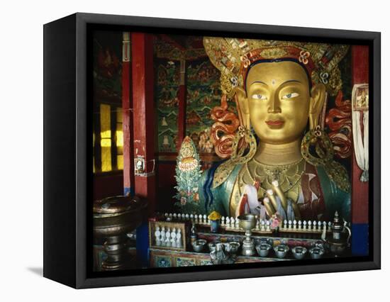 Maitreya Statue, 15M Tall, Tikse Gompa, Ladakh, India-Strachan James-Framed Stretched Canvas