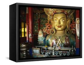 Maitreya Statue, 15M Tall, Tikse Gompa, Ladakh, India-Strachan James-Framed Stretched Canvas