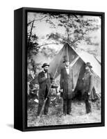 Maj. Allan Pinkerton, US President Abraham Lincoln and Gen. John McClernand, during the Civil War-Alexander Gardner-Framed Stretched Canvas