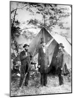Maj. Allan Pinkerton, US President Abraham Lincoln and Gen. John McClernand, during the Civil War-Alexander Gardner-Mounted Premium Photographic Print