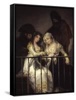 Majas on a Balcony, 1810-1812-Francisco de Goya-Framed Stretched Canvas