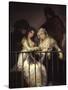 Majas on a Balcony, 1810-1812-Francisco de Goya-Stretched Canvas