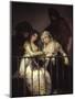 Majas on a Balcony, 1810-1812-Francisco de Goya-Mounted Premium Giclee Print