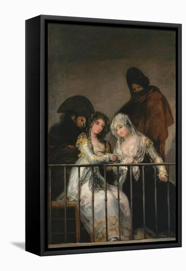 Majas on a Balcony, c.1800-10-Francisco de Goya-Framed Stretched Canvas