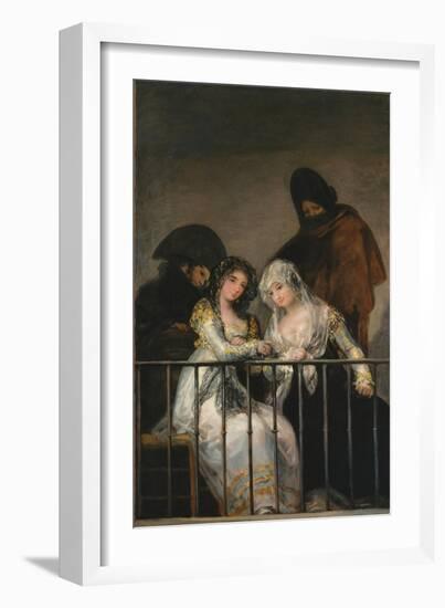 Majas on a Balcony, c.1800-10-Francisco de Goya-Framed Giclee Print