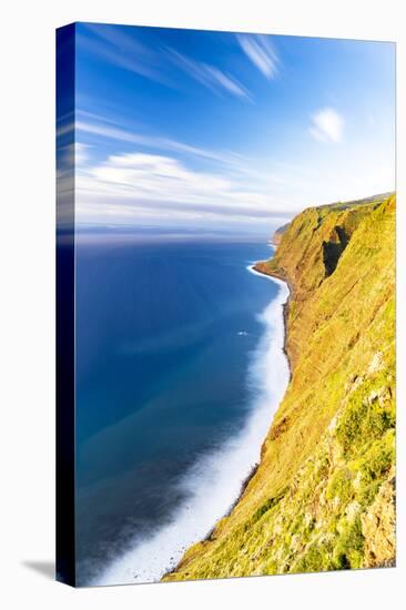 Majestic cliffs of Ponta Do Pargo and ocean at sunset, Calheta, Madeira island, Portugal, Atlantic-Roberto Moiola-Stretched Canvas