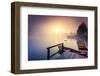 Majestic Colorful Scenery on the Foggy Lake in Triglav National Park, Located in the Bohinj Valley-Leonid Tit-Framed Photographic Print