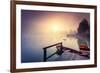 Majestic Colorful Scenery on the Foggy Lake in Triglav National Park, Located in the Bohinj Valley-Leonid Tit-Framed Photographic Print