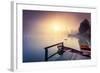 Majestic Colorful Scenery on the Foggy Lake in Triglav National Park, Located in the Bohinj Valley-Leonid Tit-Framed Photographic Print