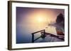 Majestic Colorful Scenery on the Foggy Lake in Triglav National Park, Located in the Bohinj Valley-Leonid Tit-Framed Photographic Print