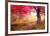 Majestic Landscape with Autumn Trees in Forest. Carpathian, Ukraine, Europe. Beauty World. Retro Fi-Leonid Tit-Framed Photographic Print