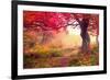 Majestic Landscape with Autumn Trees in Forest. Carpathian, Ukraine, Europe. Beauty World. Retro Fi-Leonid Tit-Framed Photographic Print