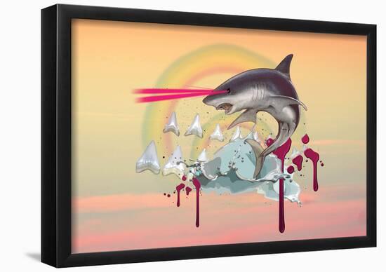 Majestic Laser Shark-null-Framed Poster