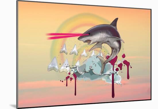 Majestic Laser Shark-null-Mounted Poster