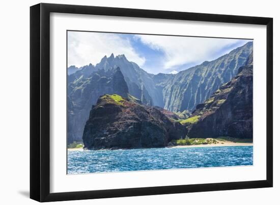 Majestic Na Pali Coastline of Kauai-Andrew Shoemaker-Framed Photographic Print