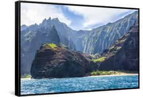 Majestic Na Pali Coastline of Kauai-Andrew Shoemaker-Framed Stretched Canvas