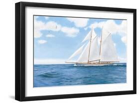 Majestic Sailboat White Sails-James Wiens-Framed Art Print